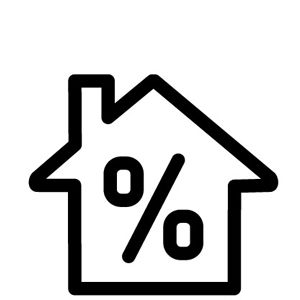 House with percentage icon
